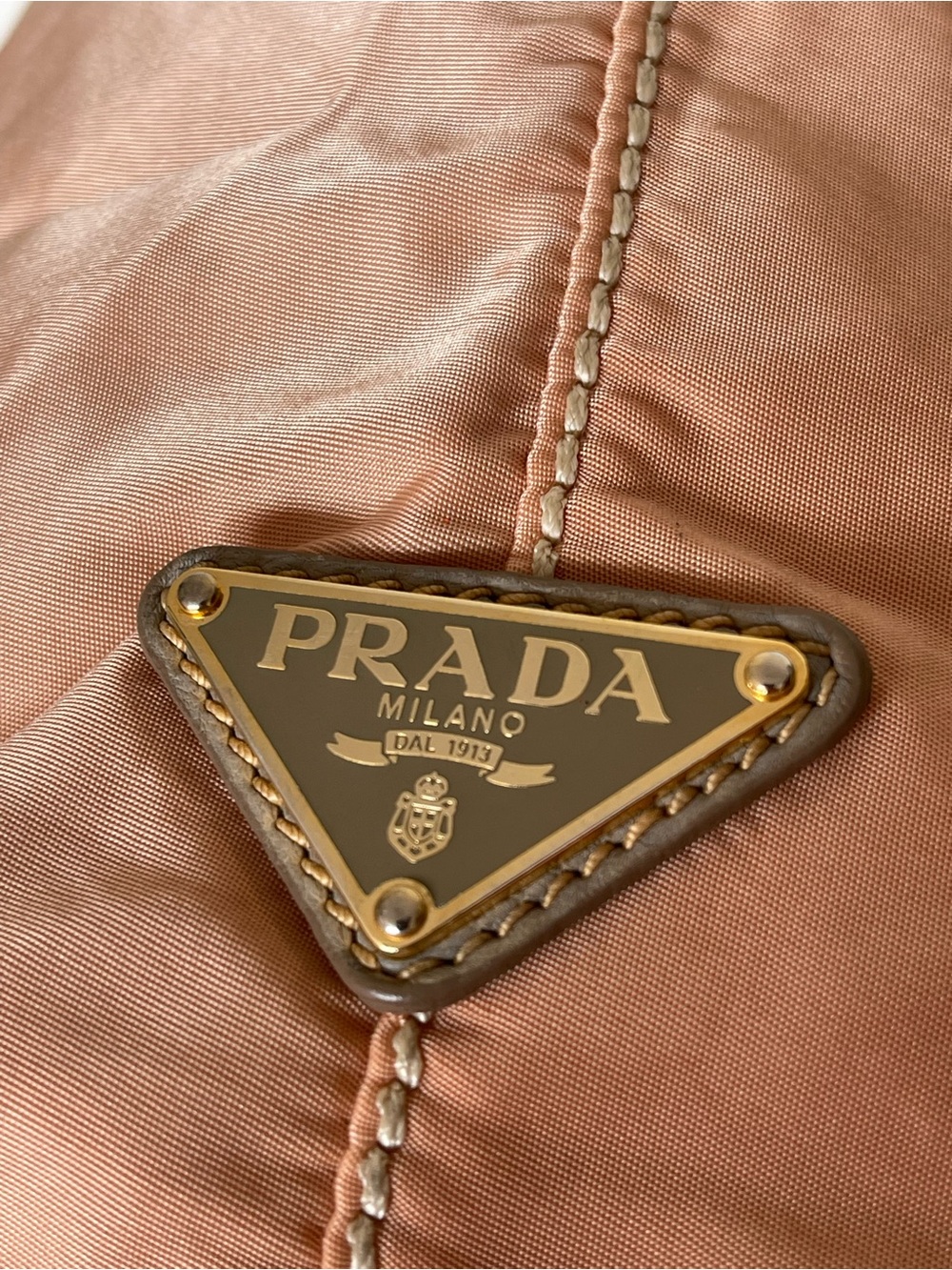 Prada Salmon-Pink Tote with Clear Top Handles - Picture 7 of 14